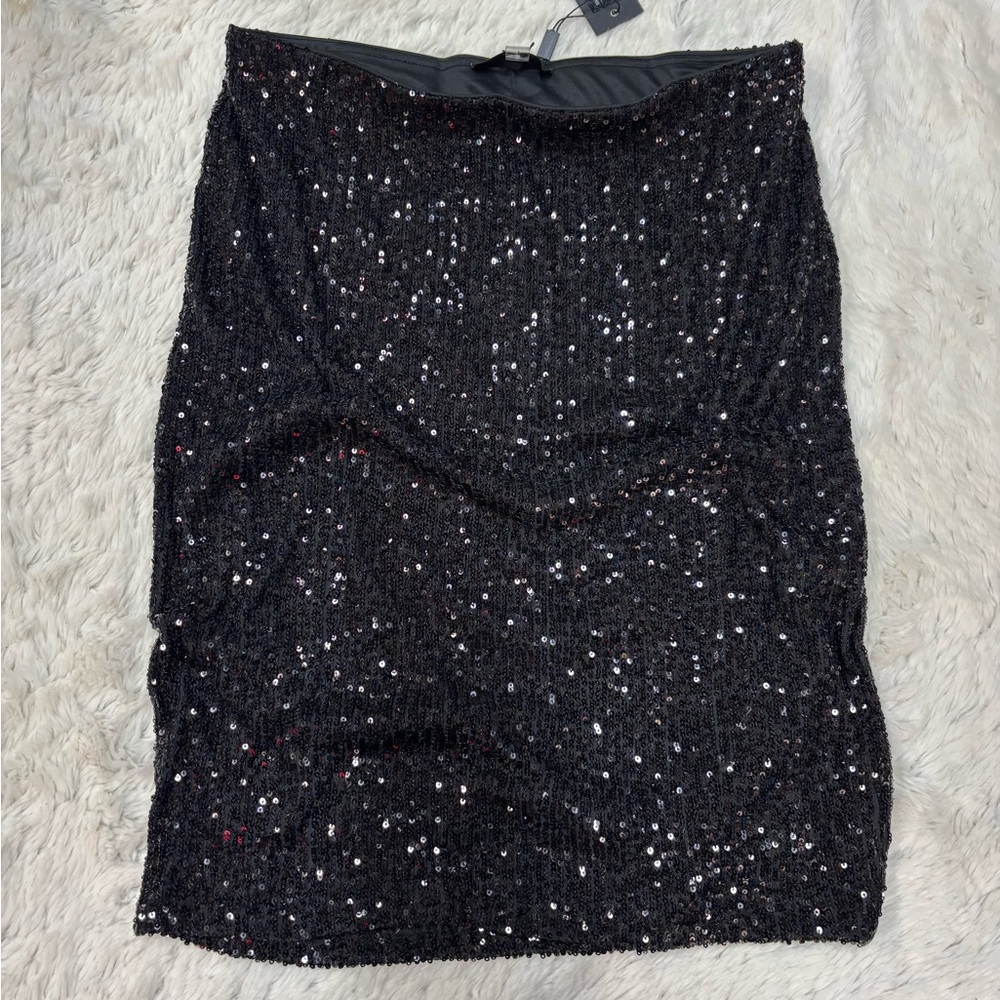 Cable & Gauge Black Sequin Pencil Skirt - Picture 3 of 5